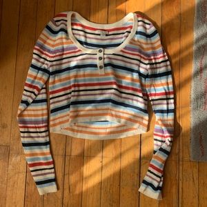 striped cropped long sleeve
